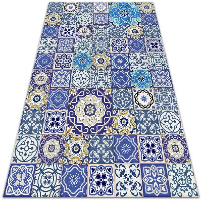 Fashionable vinyl rug Spanish flowers