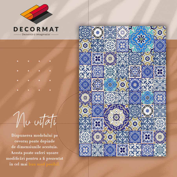 Fashionable vinyl rug Spanish flowers