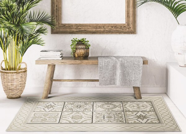 Fashionable vinyl rug Spanish braid