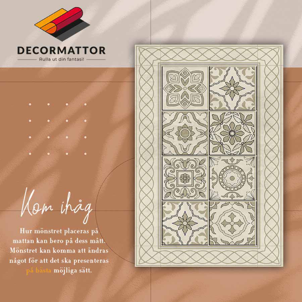 Fashionable vinyl rug Spanish braid