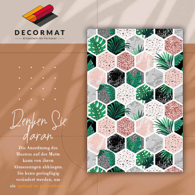 Universal vinyl carpet Tropical hexagons