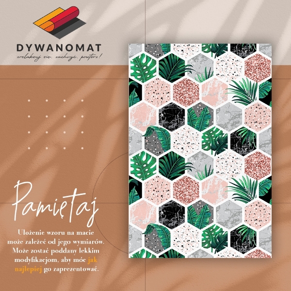 Universal vinyl carpet Tropical hexagons