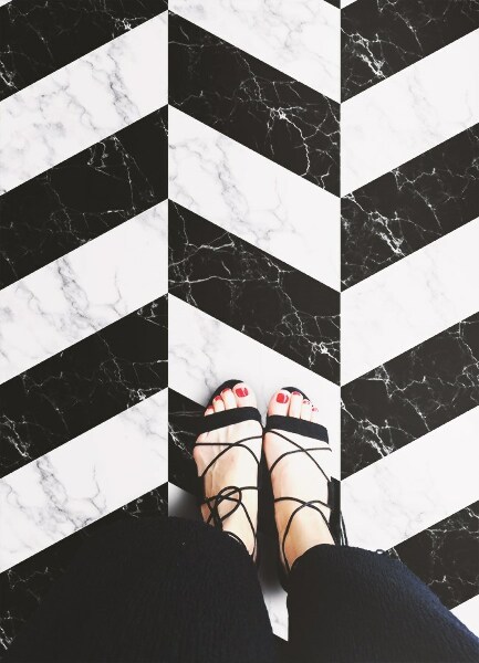 Indoor vinyl PVC carpet Marble herringbone