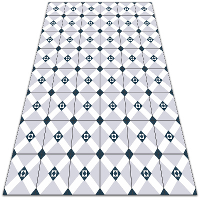 Fashionable vinyl rug Geometric rhombuses