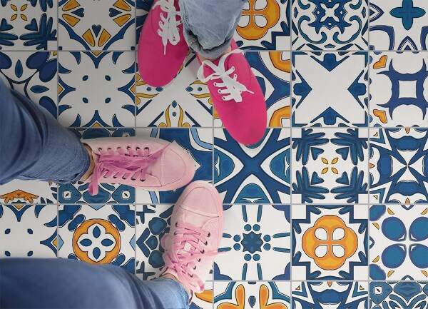 Universal vinyl carpet Moroccan tiles