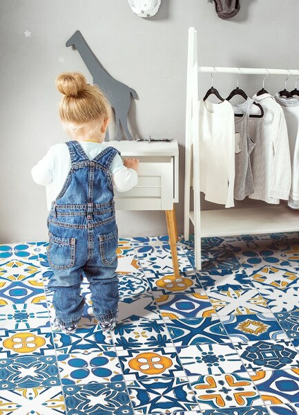 Universal vinyl carpet Moroccan tiles