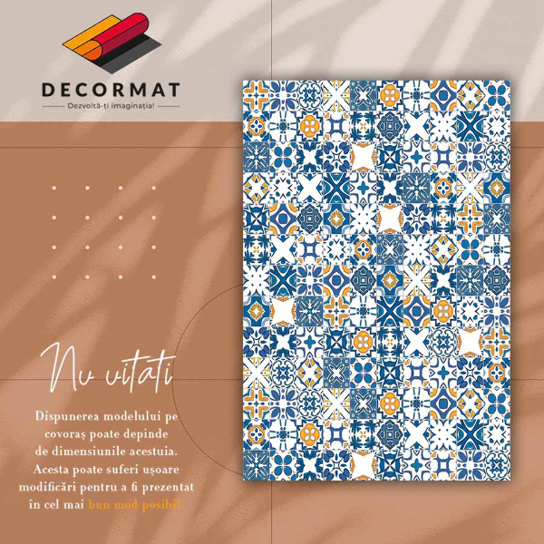 Universal vinyl carpet Moroccan tiles