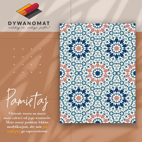 Vinyl floor rug Moroccan geometry