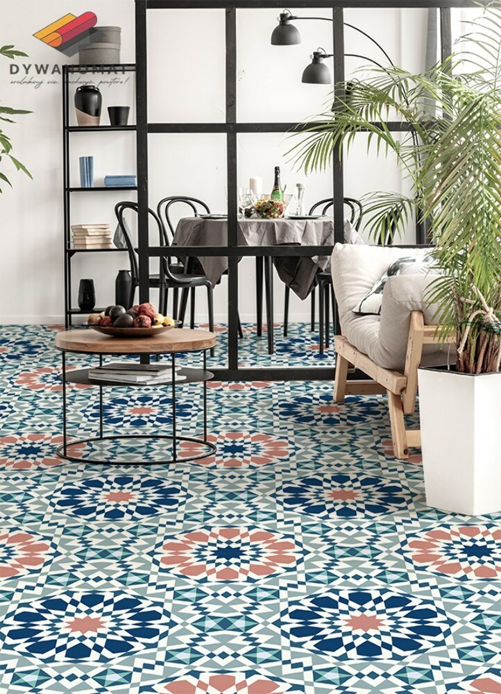 Vinyl floor rug Geometric braid - Decormat.co.uk