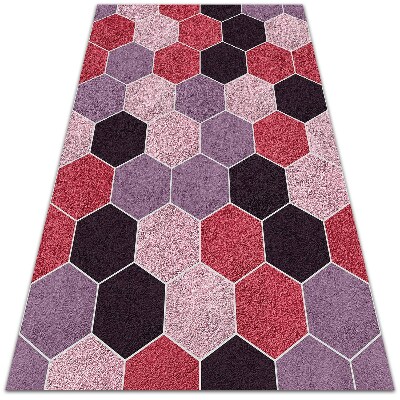 Vinyl floor rug Textural hexagons