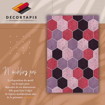 Vinyl floor rug Textural hexagons