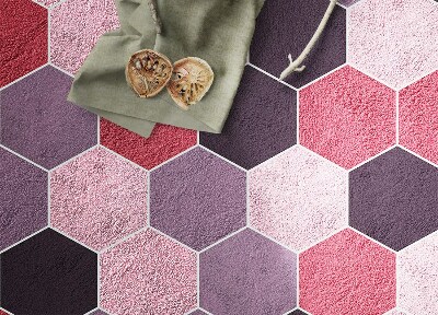 Vinyl floor rug Textural hexagons