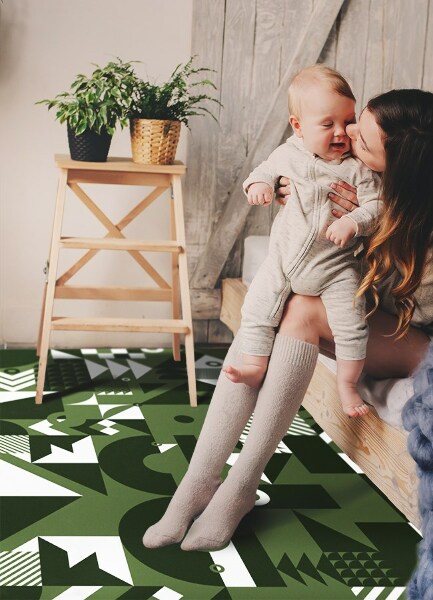 Fashionable vinyl rug Abstract patterns