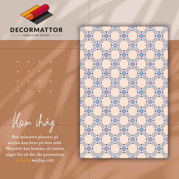 Indoor vinyl PVC carpet Moroccan rhombuses