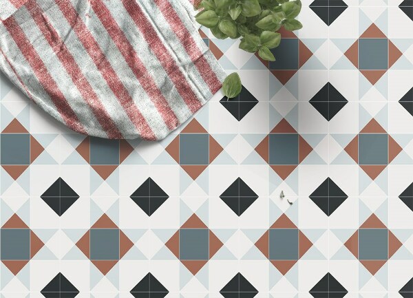Fashionable vinyl rug Geometric rhombuses