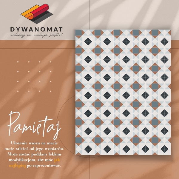 Fashionable vinyl rug Geometric rhombuses