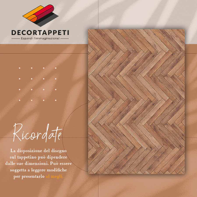 Fashionable vinyl rug Herringbone parquet