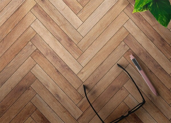 Fashionable vinyl rug Herringbone parquet
