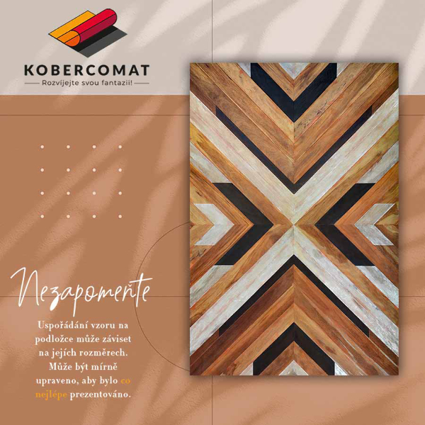 Fashionable vinyl rug Herringbone parquet