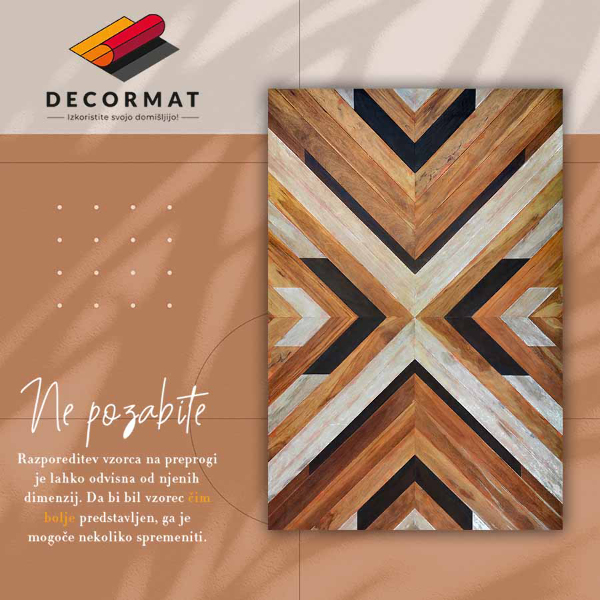 Fashionable vinyl rug Herringbone parquet