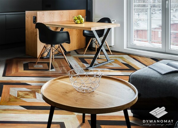 Fashionable vinyl rug Herringbone parquet