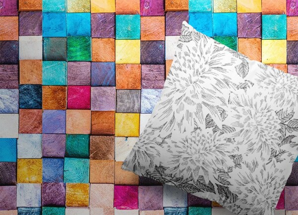 Universal vinyl carpet Wooden cubes