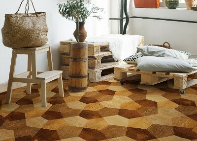 Vinyl floor rug Parquet geometry