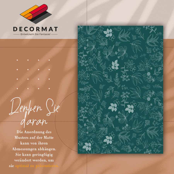 Indoor vinyl PVC carpet Botanical flowers