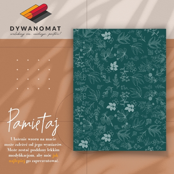 Indoor vinyl PVC carpet Botanical flowers