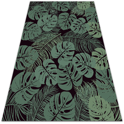 Indoor vinyl PVC carpet tropical leaves