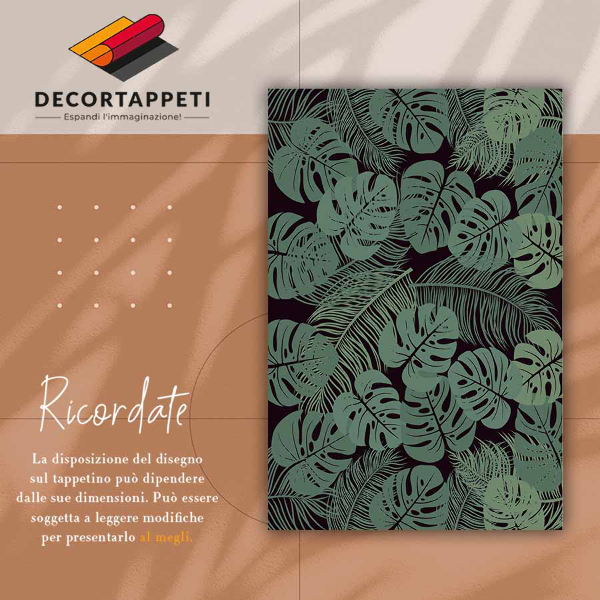 Indoor vinyl PVC carpet Tropical leaves