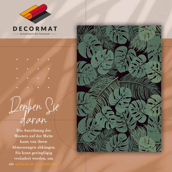 Indoor vinyl PVC carpet Tropical leaves