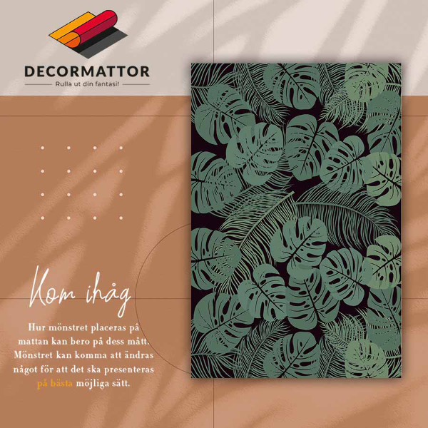 Indoor vinyl PVC carpet Tropical leaves