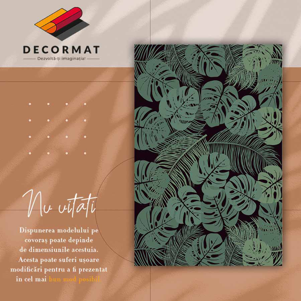 Indoor vinyl PVC carpet Tropical leaves