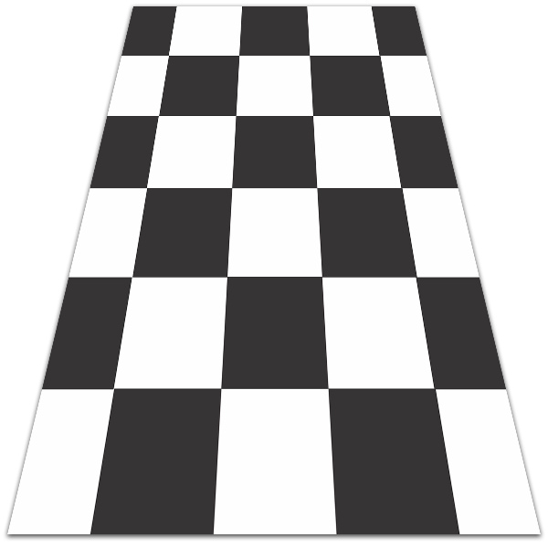 Interior vinyl floor mat chessboard