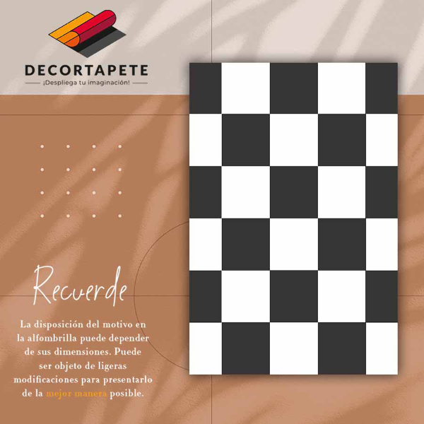 Interior vinyl floor mat chessboard