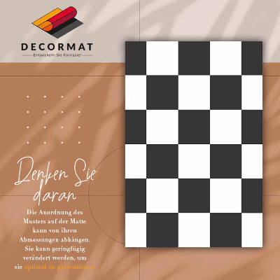 Interior vinyl floor mat chessboard