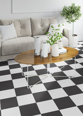 Interior vinyl floor mat chessboard