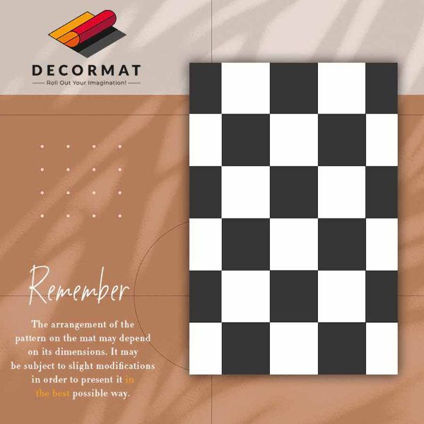 Interior vinyl floor mat chessboard