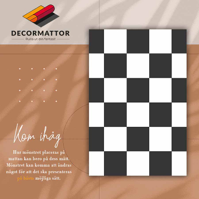 Interior vinyl floor mat chessboard