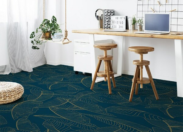 Vinyl floor mat Leaf skeleton