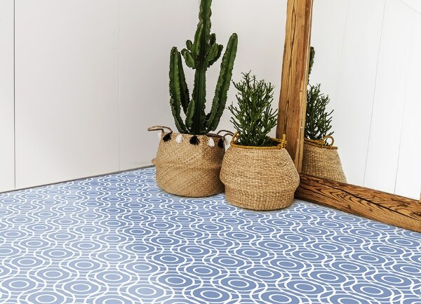 Vinyl floor rug Repeatable circles