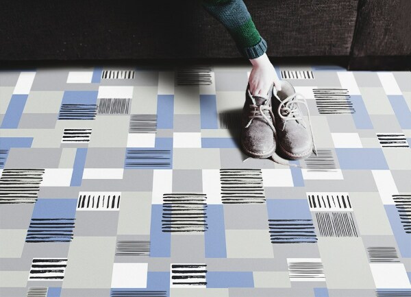Vinyl floor rug Geometric rectangles