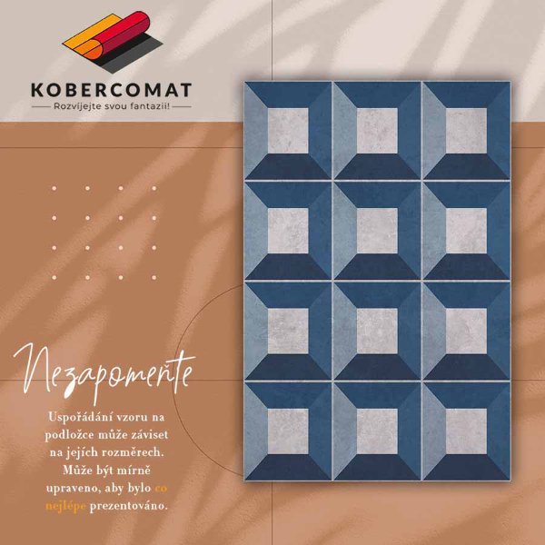 Indoor vinyl PVC carpet Cubist shapes