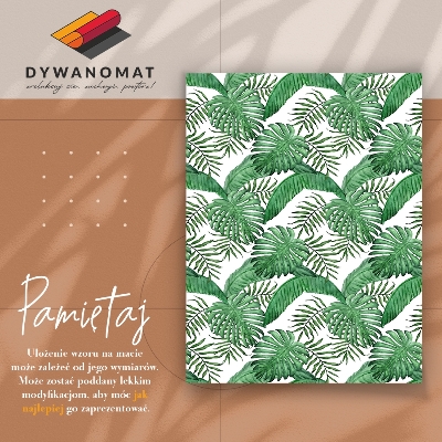 Vinyl floor mat palm leaves
