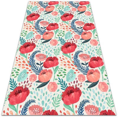 Indoor vinyl PVC carpet Poppies