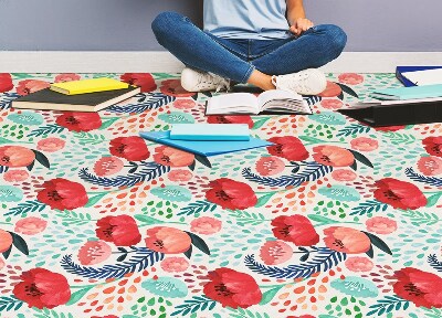 Indoor vinyl PVC carpet Poppies