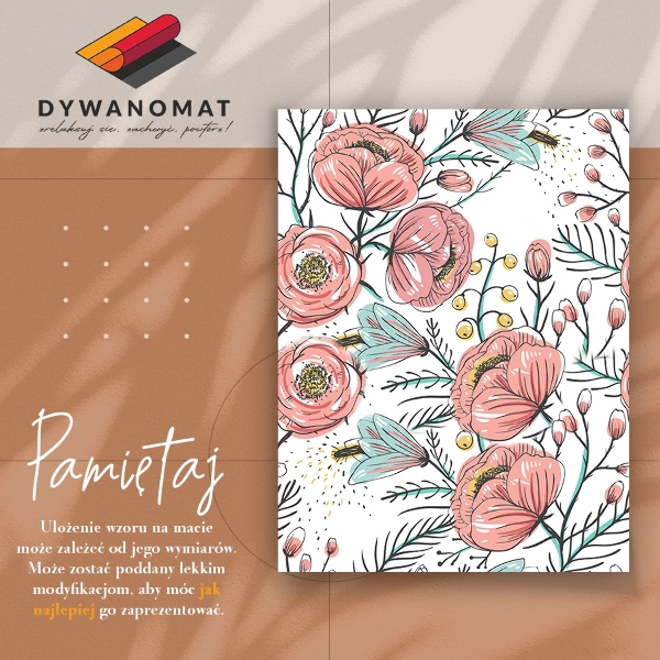 Indoor vinyl PVC carpet Delicate flowers