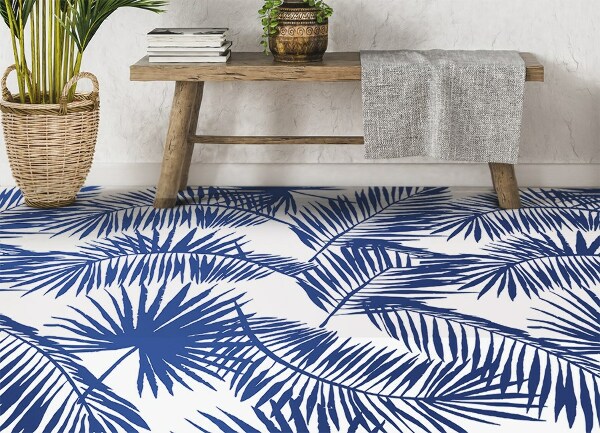 Vinyl floor mat Palm leaves