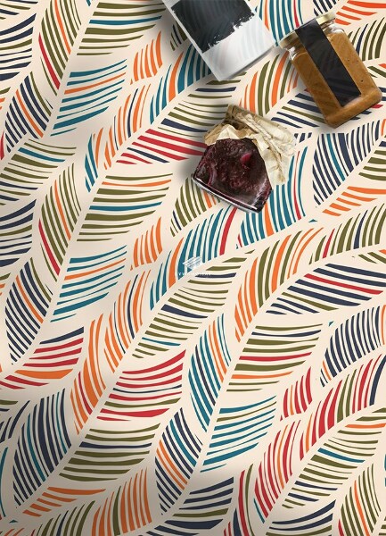 Universal vinyl rug Contour leaves